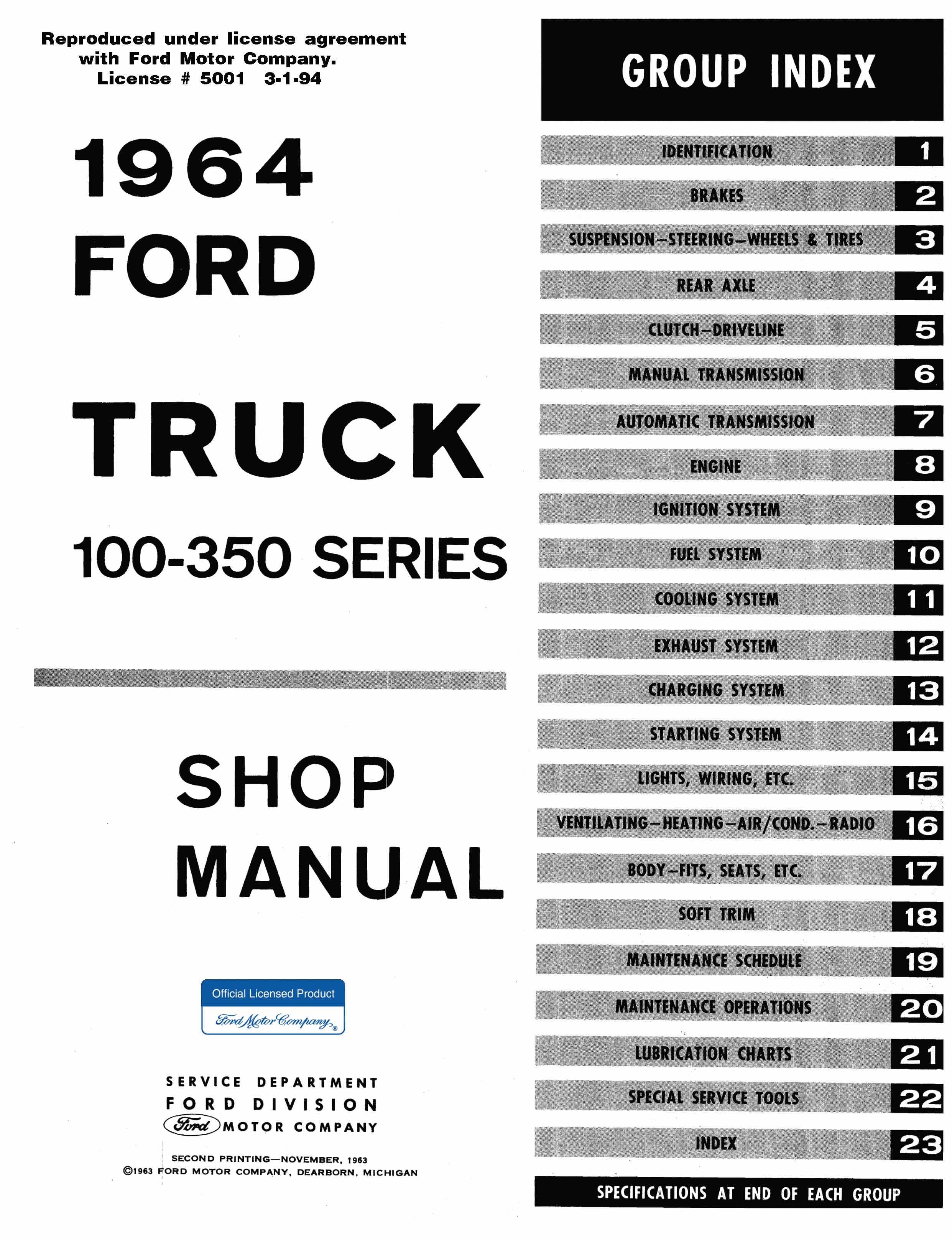 1964 Ford Truck Repair Manual